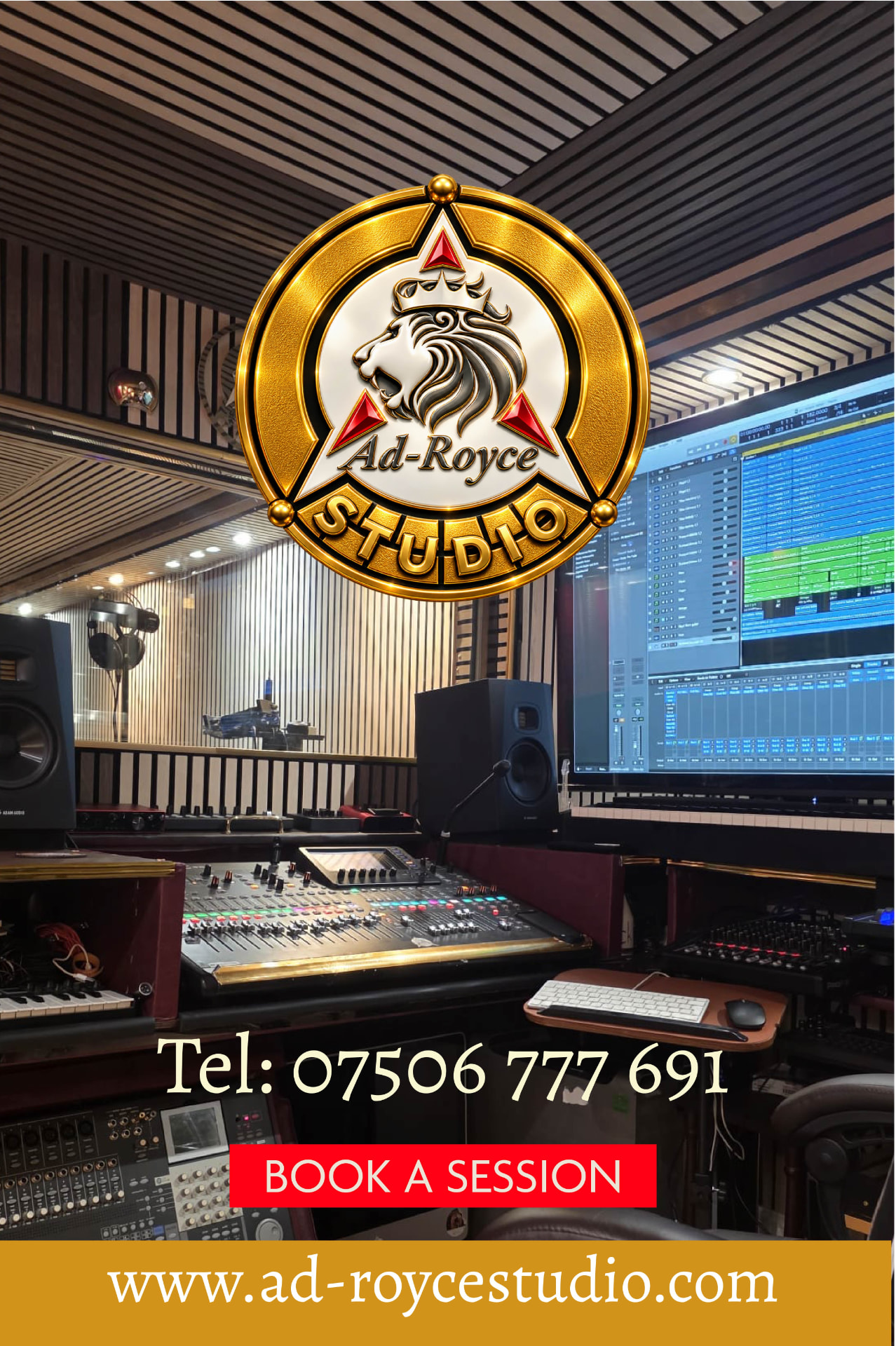Ad-Royce Studio recording session advert — make your voice heard